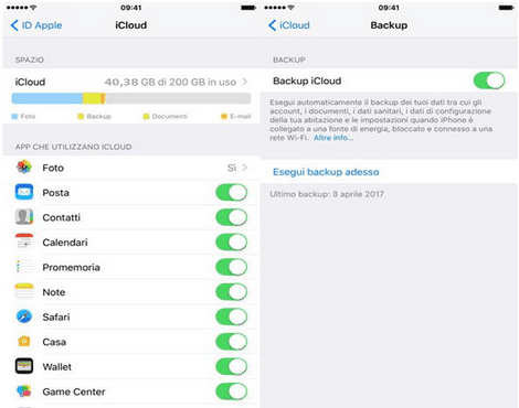Come fare il backup dell'iPhone con iCloud