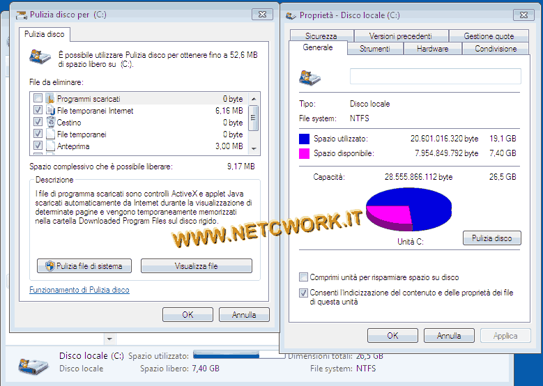Come recuperare spazio sul disco del computer in Windows 7