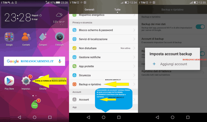 Come effettuare il backup su Android