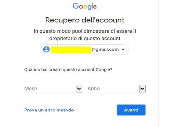 Recuperare un account Google