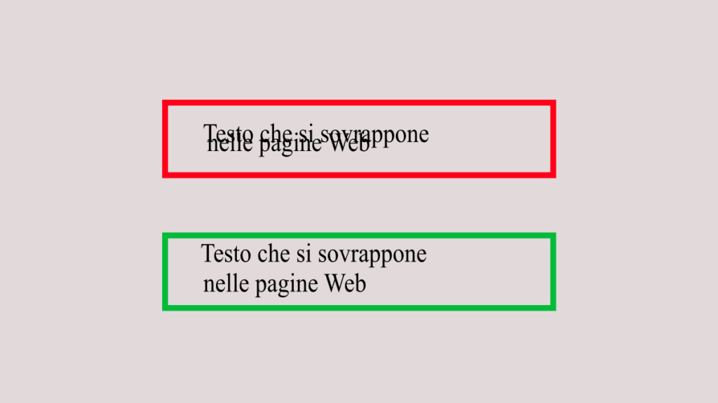 Come aggiustare il testo che si sovrappone