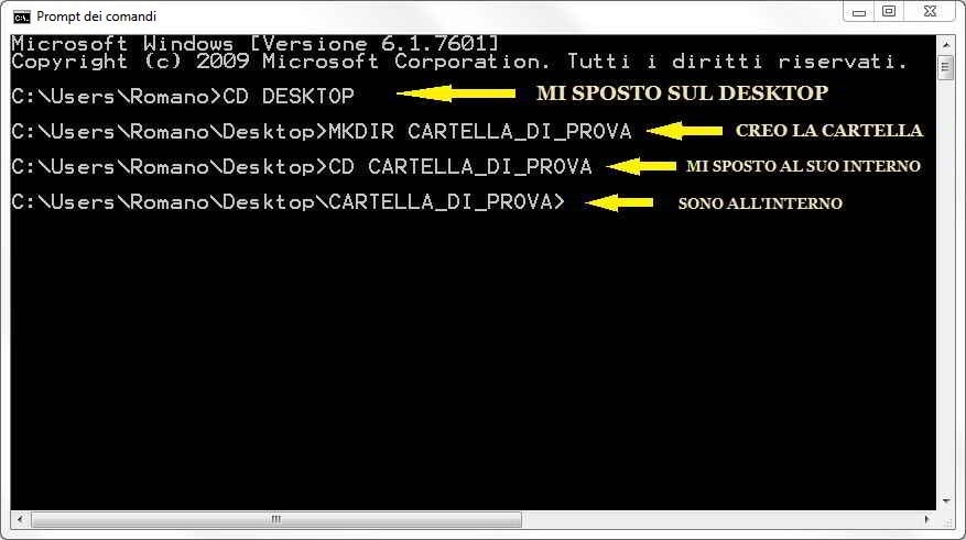 Come creare una cartella dal CMD