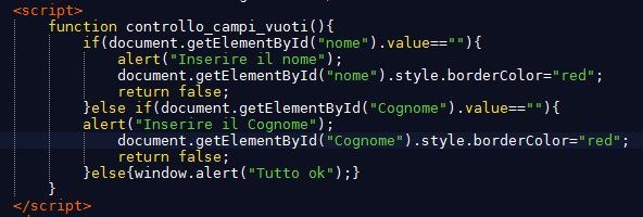 Come verificare il testo in Javascript sui campi form