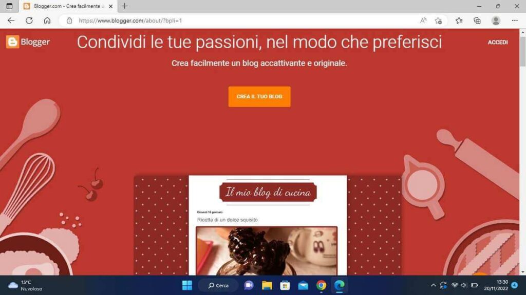 Creare blog Google gratis