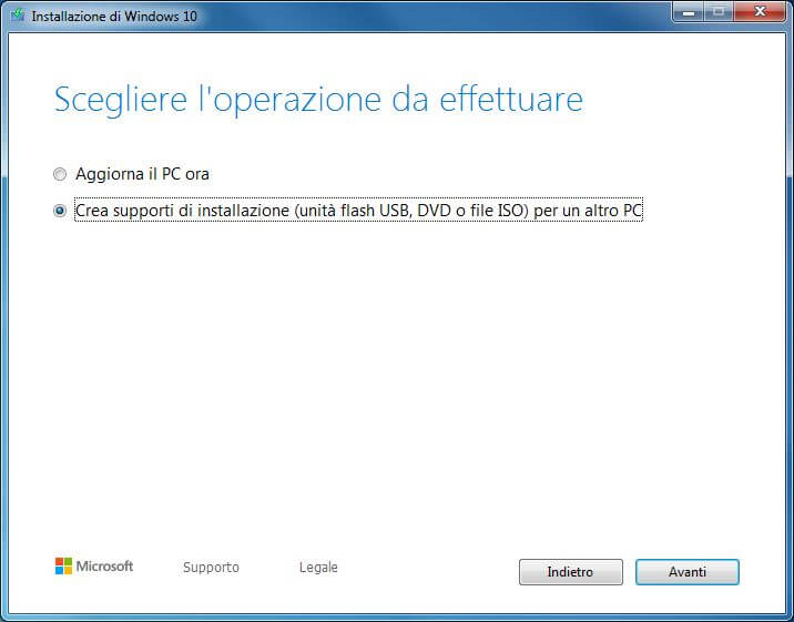 Come installare Windows 10