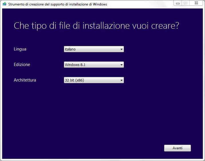 Installazione di Windows 8.1