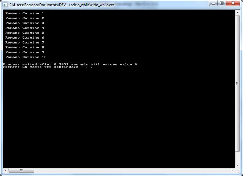 Come creare un ciclo While in linguaggio C