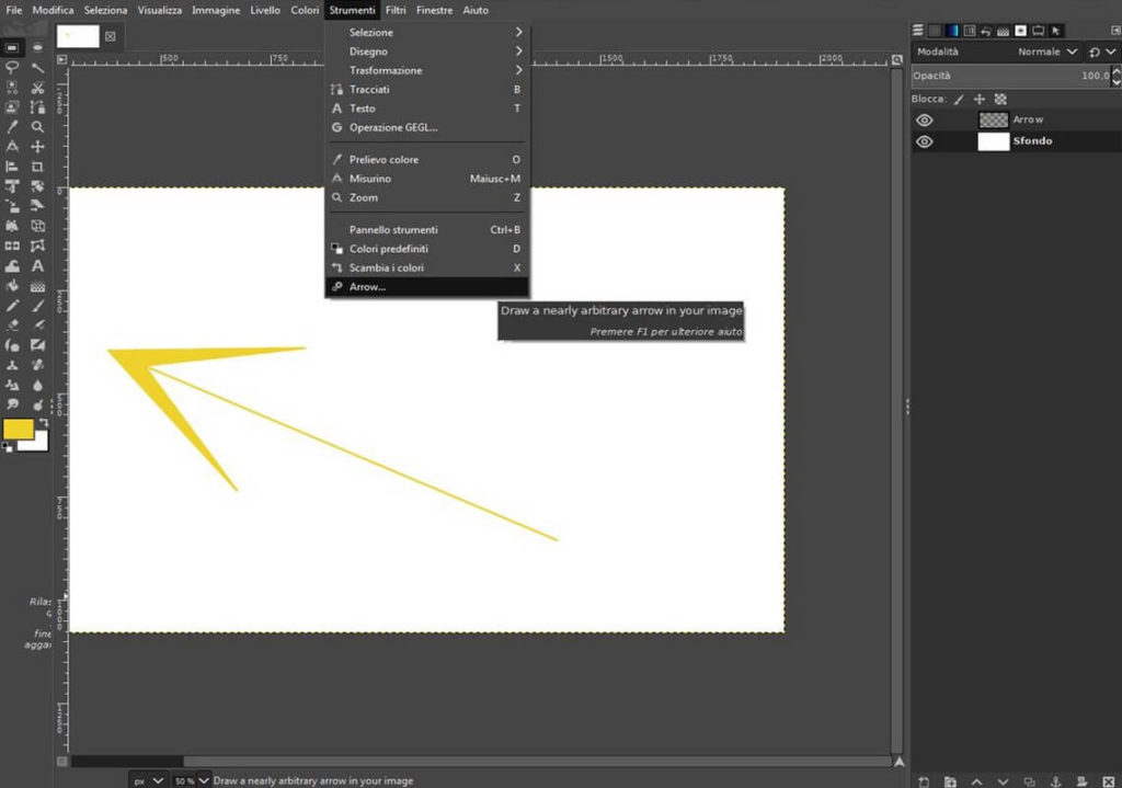 Come fare le frecce con Gimp