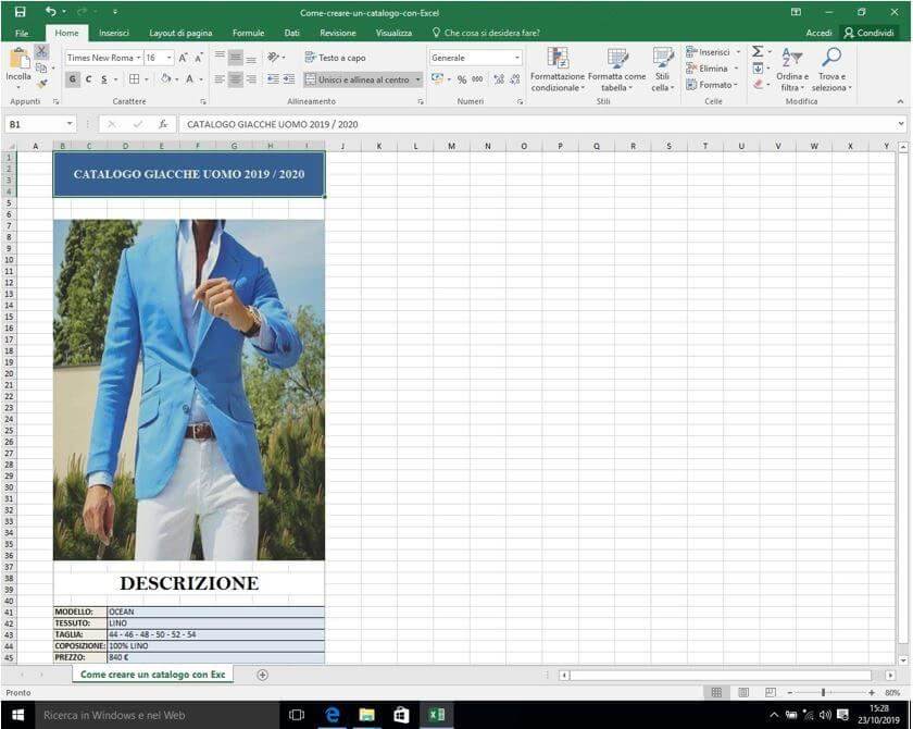 Come creare un catalogo con Excel