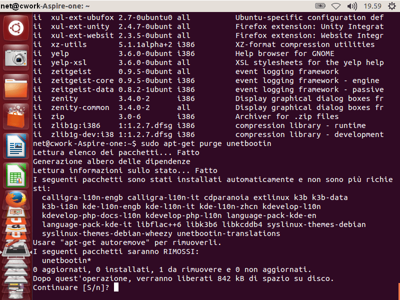 Come disinstallare un programma dal terminale di Ubuntu