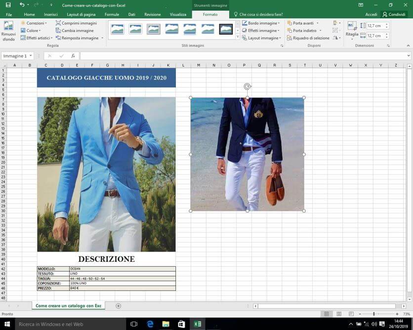 Immagini prodotto in Excel