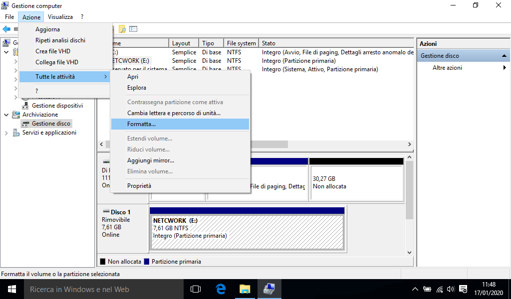 Come formattare un disco con Windows