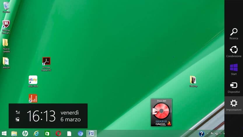 Accesso alle impostazioni in Windows 8