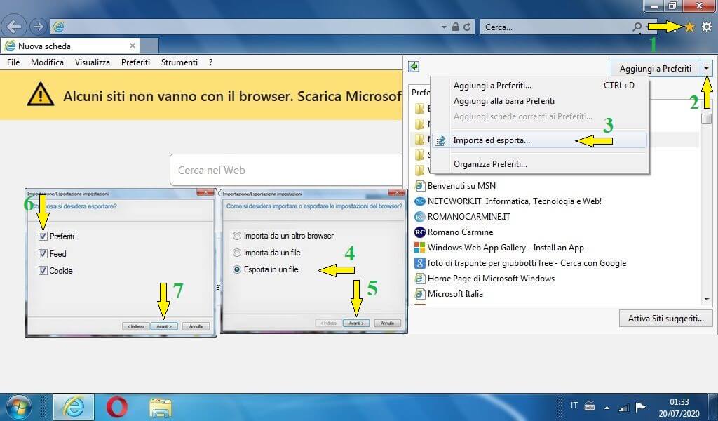 Trasferire i preferiti di Internet Explorer