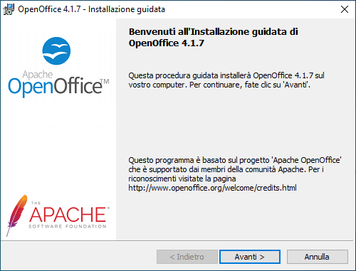 Come installare OpenOffice su Windows