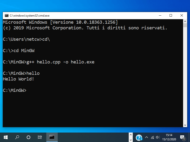 Come compilare in c++ con MinGW