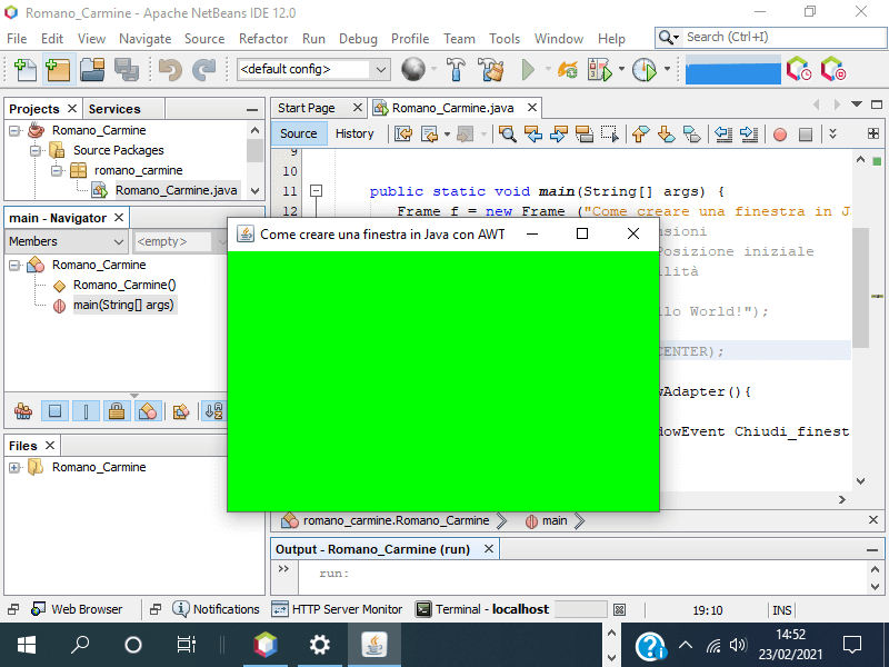 Come creare una finestra in Java con AWT