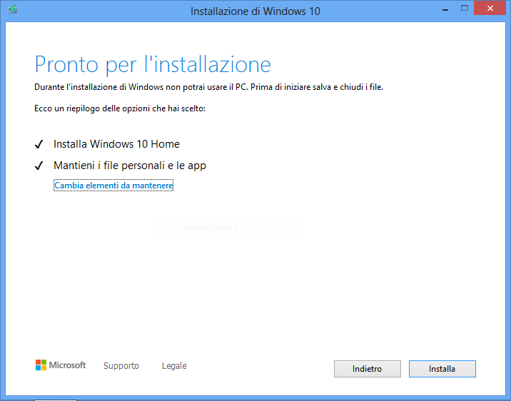 Come aggiornare Windows 8 a Windows 10