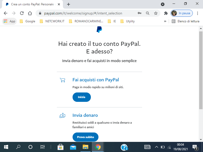 Creazione account PayPal
