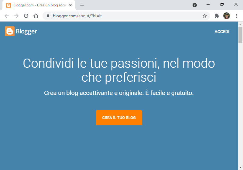Creare un blog gratis con Google