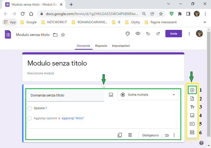 Creare questionari con Moduli  di Google