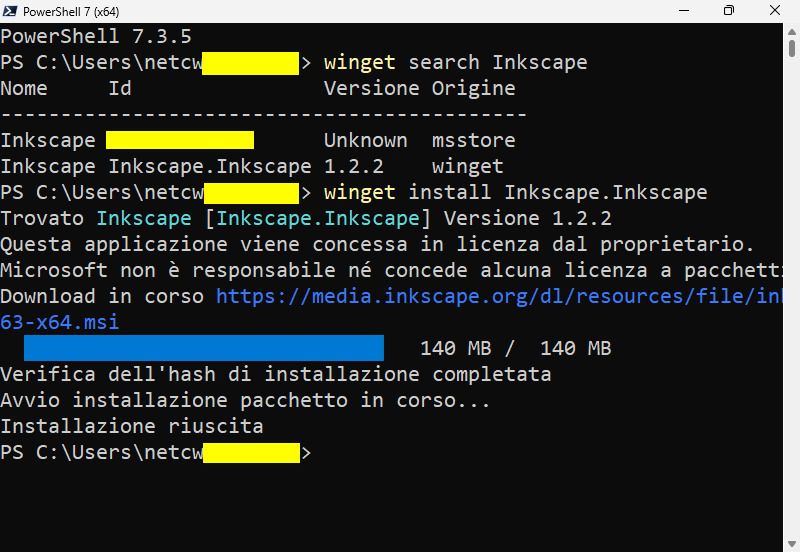 Come installare Inkscape dal terminale di Windows