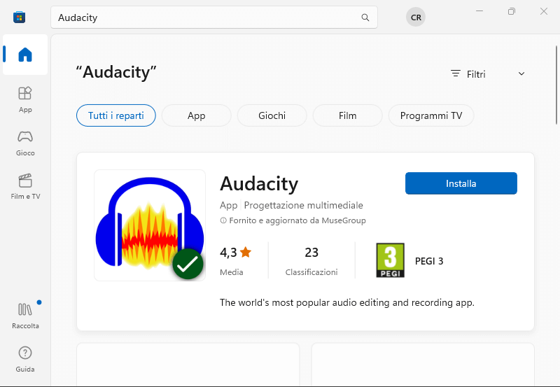 Come installare Audacity su Windows