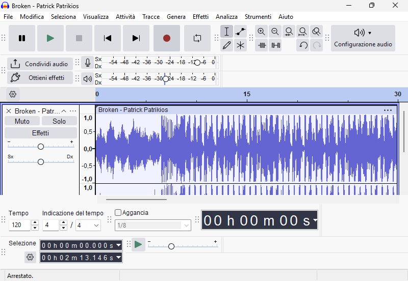 Apertura file Audacity